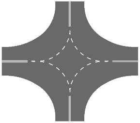 קו עצור - קו לבן אנכי בכניסה לצומת